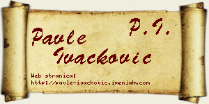 Pavle Ivačković vizit kartica